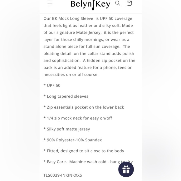 Belyn Key UPF Longsleeve, size M - Picture 6 of 11